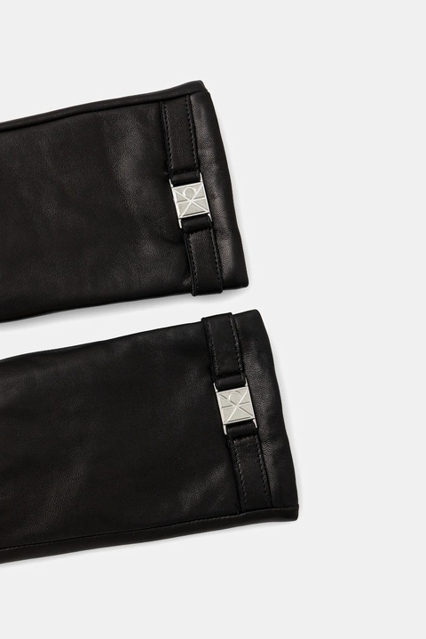 Calvin Klein rękawiczki skórzane damskie kolor czarny LV04F9012G - zdjęcie produktu nr 2