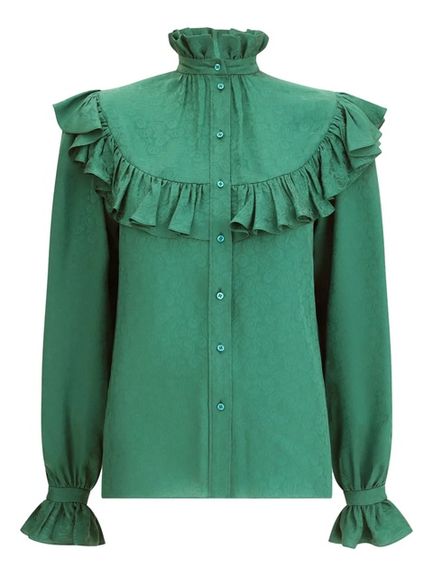 Saint Laurent ruffled high-neck blouse - 3120 - zdjęcie produktu nr 1