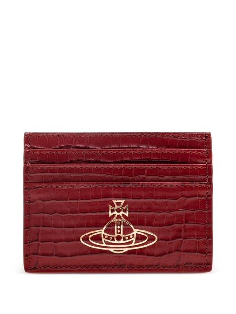 Vivienne Westwood metallic-orb leather cardholder - Red - zdjęcie produktu nr 1