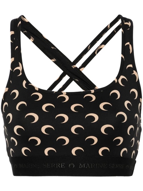 Marine Serre All Over Moon sports bra - Black - zdjęcie produktu nr 1