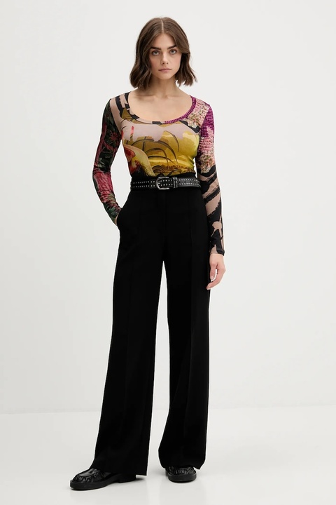 Desigual longsleeve JAPON LACROIX damski kolor beżowy 25WWTK38 - zdjęcie produktu nr 2