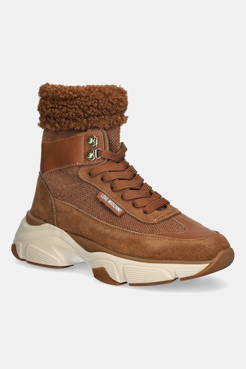 Love Moschino sneakersy damskie kolor brązowy JA15366G0NIY721A - zdjęcie produktu nr 1