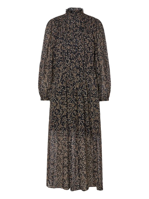 ISABEL MARANT high-neck floral-print midi dress - Black - zdjęcie produktu nr 1