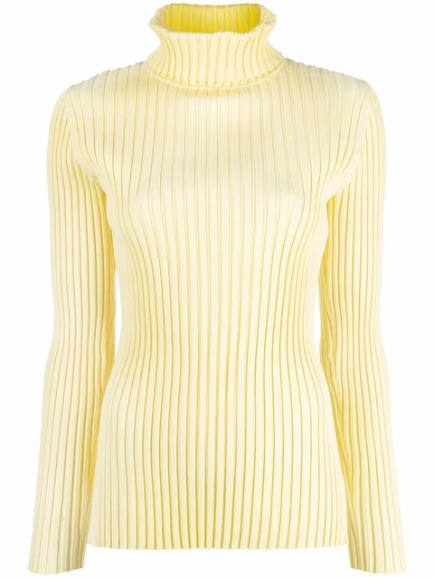 Tory Burch ribbed-knit roll-neck jumper - Yellow - zdjęcie produktu nr 1