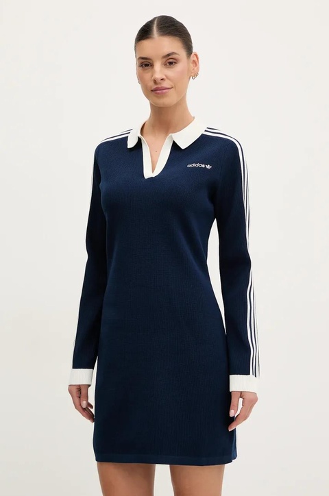 adidas Originals sukienka POLO DRESS kolor granatowy mini dopasowana JC7690 - zdjęcie produktu nr 1