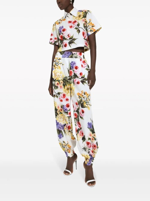 Dolce & Gabbana floral-print cotton track pants - White - zdjęcie produktu nr 2