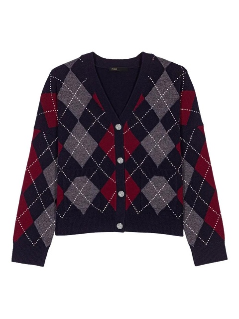 Maje argyle-pattern cardigan - Blue - zdjęcie produktu nr 1