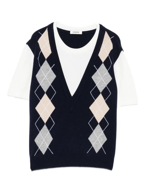 SANDRO wool blend top - Blue - zdjęcie produktu nr 1
