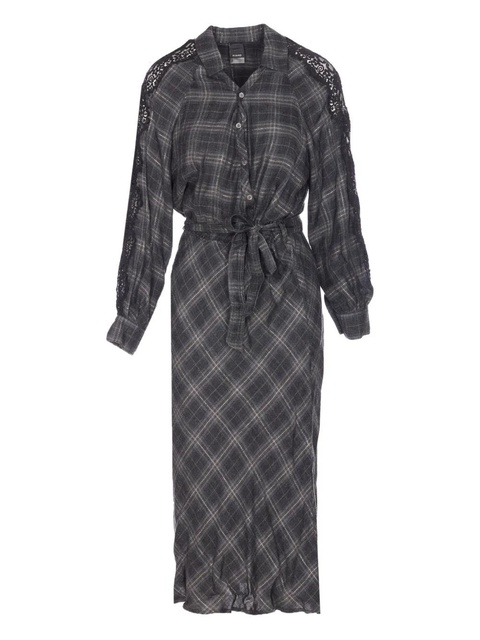 PINKO Osane check maxi dress - Grey - zdjęcie produktu nr 1
