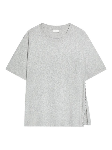 DRIES VAN NOTEN button-embellishment cotton T-shirt - Grey - zdjęcie produktu nr 1