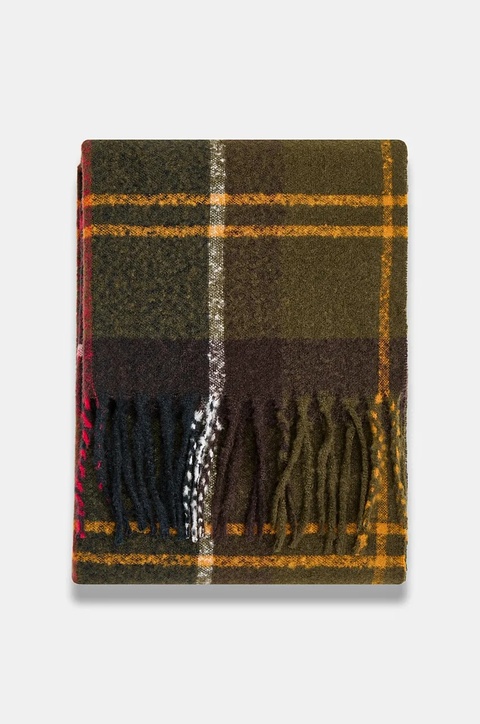 Barbour szalik damski kolor zielony wzorzysty LSC0476 - zdjęcie produktu nr 2