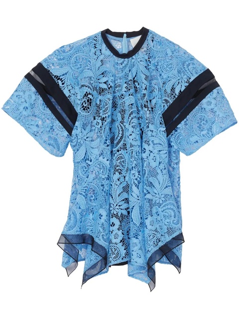 3.1 Phillip Lim lace-panel blouse - Blue - zdjęcie produktu nr 1