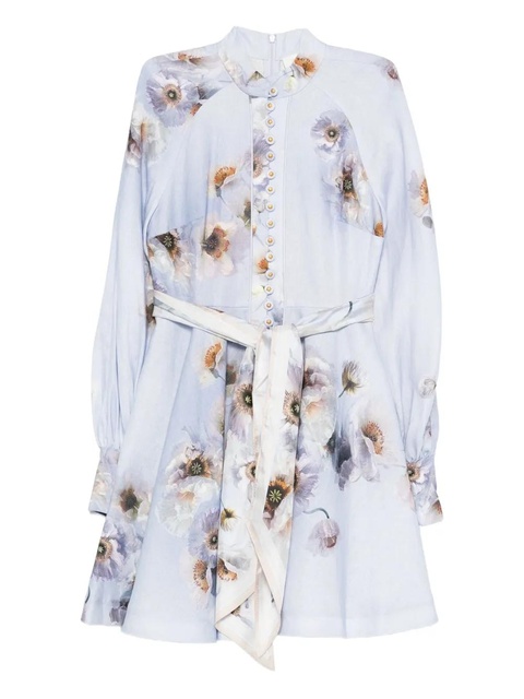 ZIMMERMANN floral-print linen mini dress - Purple - zdjęcie produktu nr 1