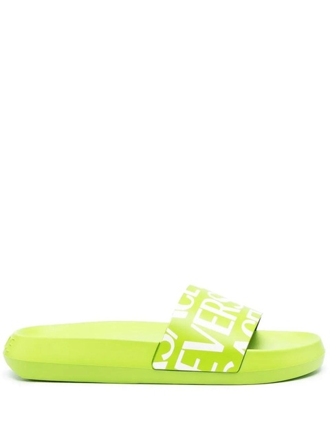 Versace logo-print slides - Green - zdjęcie produktu nr 1