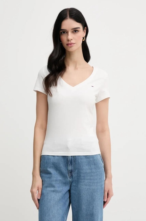 Tommy Jeans t-shirt bawełniany 2-pack damski kolor czarny DW0DW21367 - zdjęcie produktu nr 2