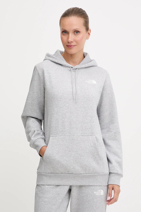 The North Face bluza Simple Dome damska kolor szary z kapturem melanżowa NF0A89EYDYX1 - zdjęcie produktu nr 1