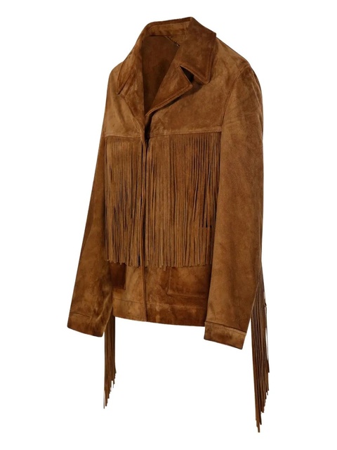 Golden Goose fringe-detail leather jacket - Brown - zdjęcie produktu nr 2