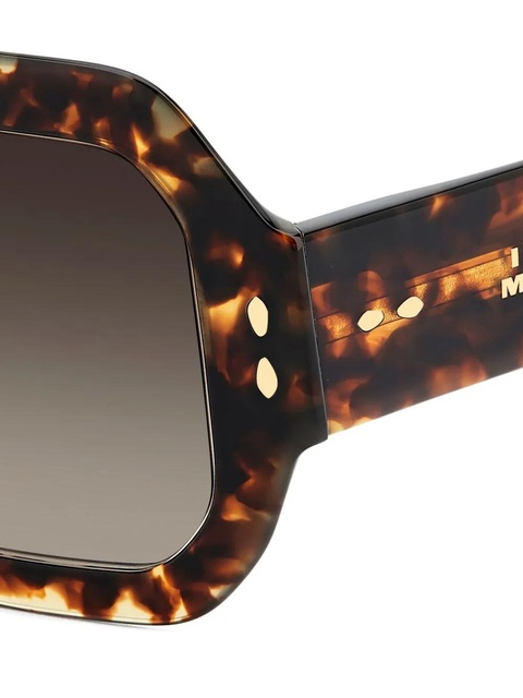 Isabel Marant Eyewear geometric-frame tortoiseshell sunglasses - Brown - zdjęcie produktu nr 2