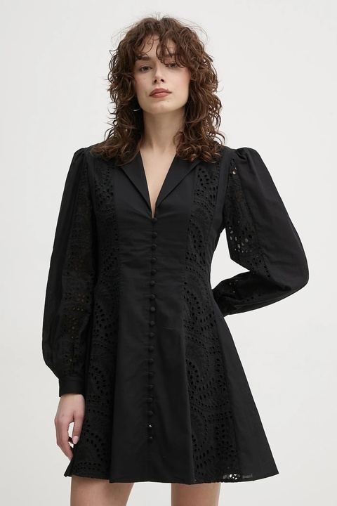ISABELLE BLANCHE sukienka bawełniana kolor czarny mini rozkloszowana IS25SS-A107-T023 - zdjęcie produktu nr 1