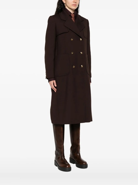 SANDRO double-breasted patch-pocket coat - Brown - zdjęcie produktu nr 2