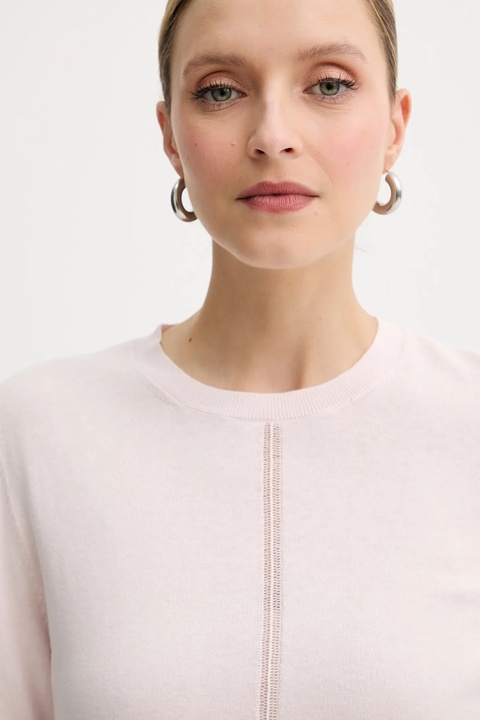 BOSS Orange sweter z dodatkiem wełny damski kolor różowy lekki 50548927 - zdjęcie produktu nr 2