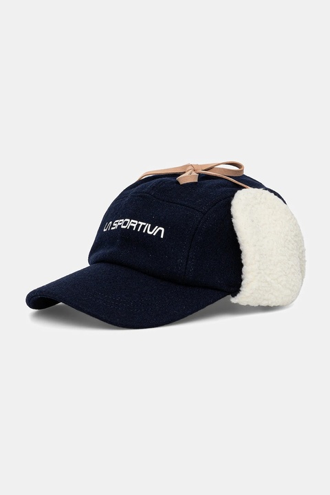 LA Sportiva czapka z daszkiem z dodatkiem wełny Forest Earflap kolor granatowy ZZCH044 - zdjęcie produktu nr 1