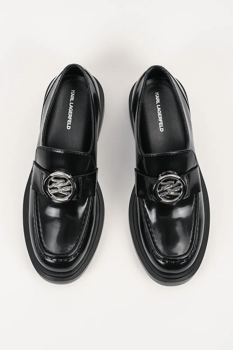 Karl Lagerfeld mokasyny skórzane MACIE damskie kolor czarny na platformie KL41217 - zdjęcie produktu nr 2