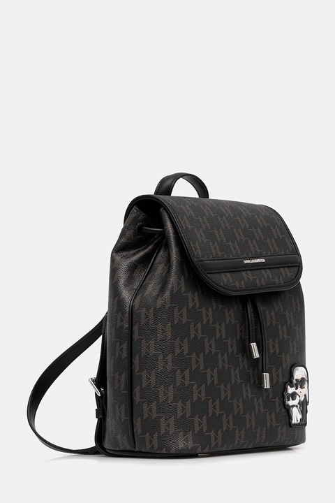 Karl Lagerfeld plecak IKON MONOGRAM damski kolor brązowy mały z aplikacją B1W30021 - zdjęcie produktu nr 1