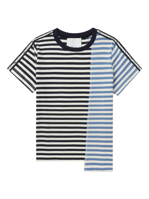 3.1 Phillip Lim striped panelled t-shirt - Black - zdjęcie produktu nr 1