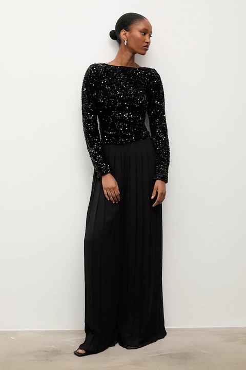 Answear.LAB spodnie damskie kolor czarny szerokie high waist - zdjęcie produktu nr 2