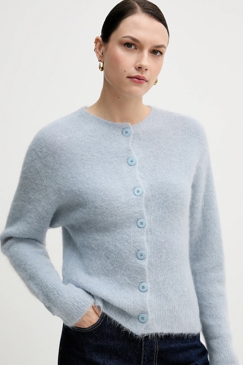 Sandro Ferrone kardigan z dodatkiem alpaki damski kolor niebieski S9YBFNESPOLO - zdjęcie produktu nr 2