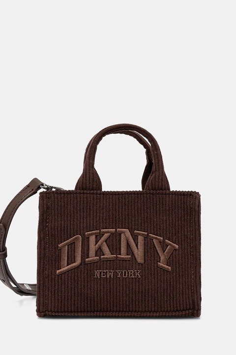 Dkny torebka sztruksowa HADLEE kolor brązowy R53ADM56 - zdjęcie produktu nr 1
