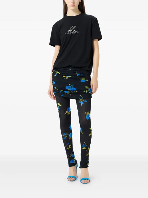 Blumarine floral-print gathered leggings - Blue - zdjęcie produktu nr 2