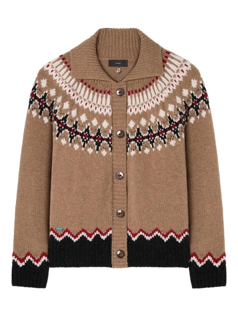 Alanui Sweet Winter fair-isle wool cardigan - Brown - zdjęcie produktu nr 1