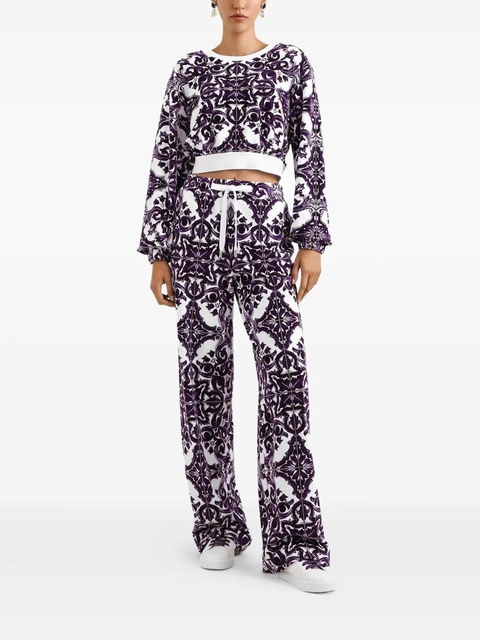 Dolce & Gabbana cotton-blend cropped sweatshirt - Purple - zdjęcie produktu nr 2