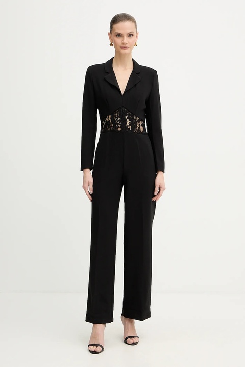 Morgan kombinezon kolor czarny koronkowy z kołnierzykiemm PCORSE - zdjęcie produktu nr 1