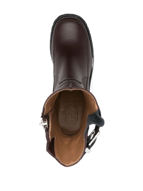 GANNI 70mm zip-up boots - Brown - zdjęcie produktu nr 2