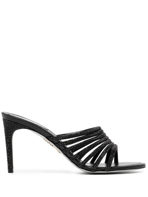 René Caovilla 80mm crystal-embellished sandals - Black - zdjęcie produktu nr 1