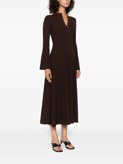 Simkhai ribbed bell-sleeve dress - Brown - zdjęcie produktu nr 2