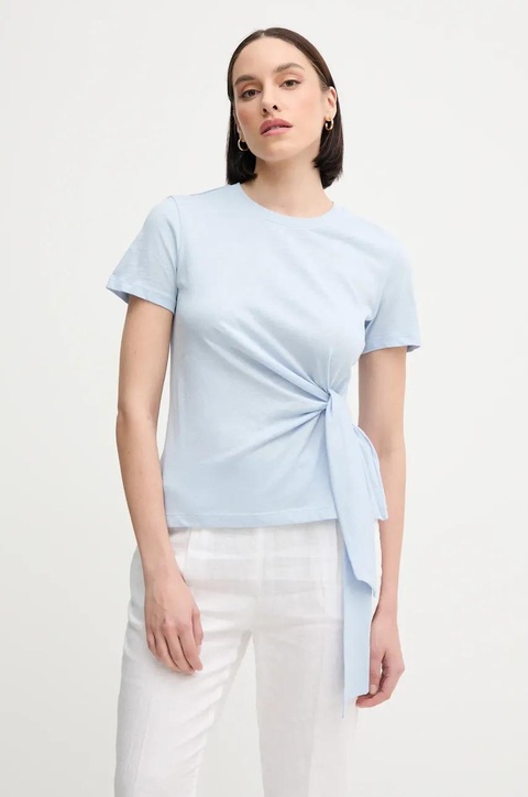 Tommy Hilfiger t-shirt bawełniany damski kolor niebieski WW0WW44559 - zdjęcie produktu nr 1