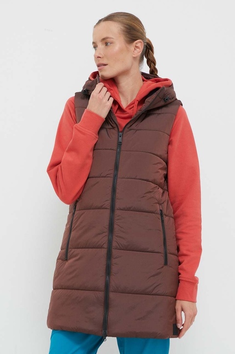 Jack Wolfskin bezrękawnik damski kolor brązowy przejściowy - zdjęcie produktu nr 1