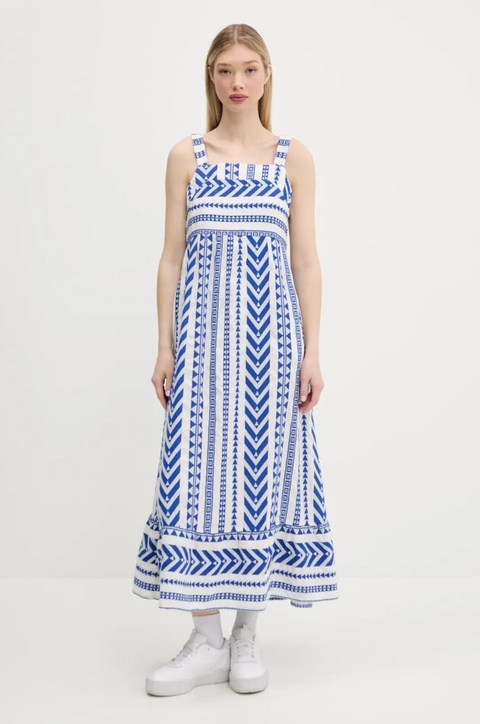 Superdry sukienka kolor biały maxi rozkloszowana W8011872A-F1W - zdjęcie produktu nr 1