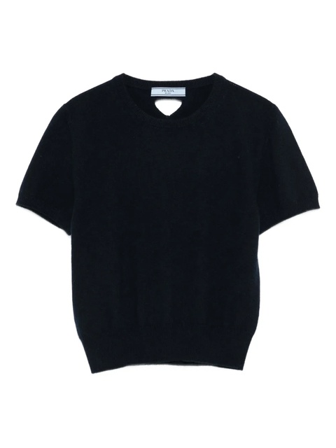 Prada keyhole-neck short-sleeve top - Blue - zdjęcie produktu nr 1