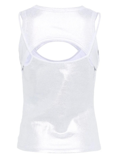 Off-White coated ribbed tank top - Silver - zdjęcie produktu nr 2