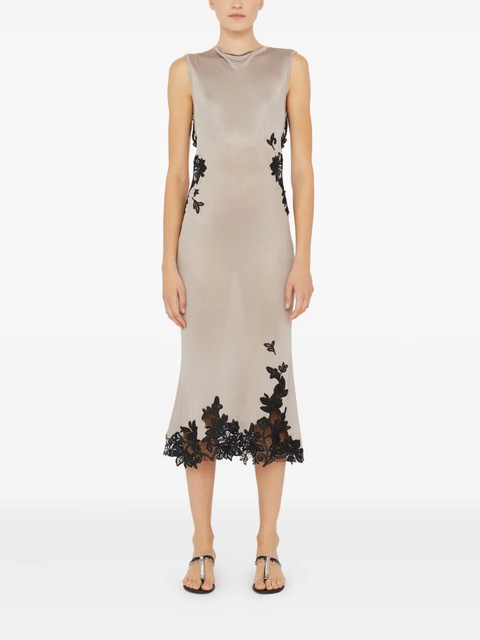Christopher Esber Hibiscus embroidered-lace-insert midi dress - Neutrals - zdjęcie produktu nr 2