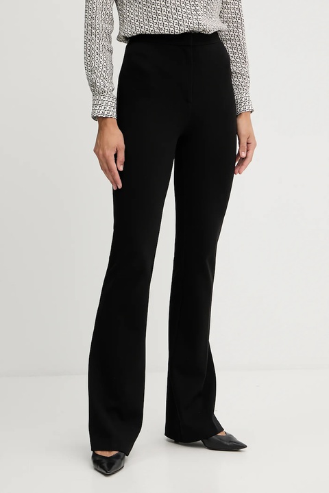 Pinko spodnie damskie kolor czarny dzwony high waist - zdjęcie produktu nr 1