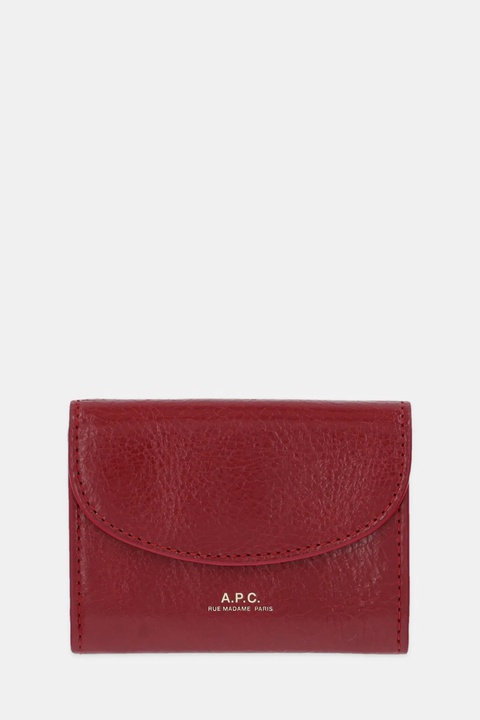 A.P.C. portfel skórzany buisness card holder geneve damski kolor czerwony PXCCK.F63349 - zdjęcie produktu nr 2