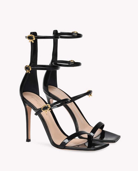 GIANVITO ROSSI - Czarne sandały Ribbon Uptown - zdjęcie produktu nr 2