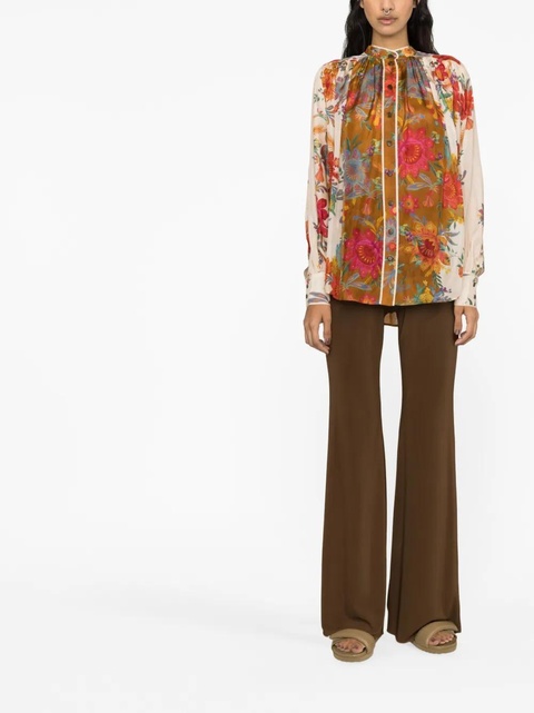 ZIMMERMANN Ginger floral-print silk blouse - Neutrals - zdjęcie produktu nr 2