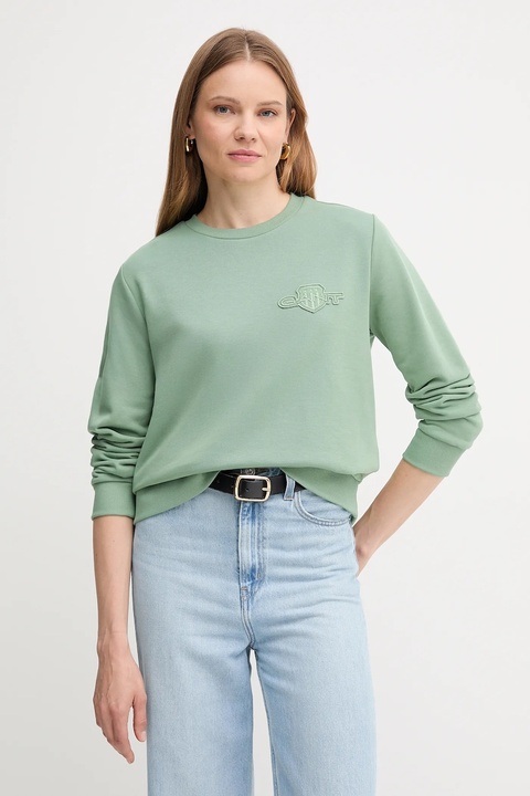 Gant bluza damska kolor zielony gładka 4202586 - zdjęcie produktu nr 1